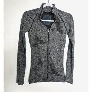 Oiselle Flyte Womens XS Gray Long Sleeve Full Zip Seamless Lightweight Jacket